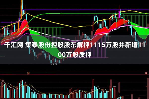 千汇网 集泰股份控股股东解押1115万股并新增1100万股质押