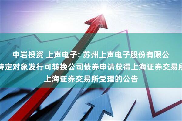 中岩投资 上声电子: 苏州上声电子股份有限公司关于向不特定对象发行可转换公司债券申请获得上海证券交易所受理的公告